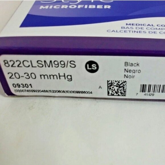 New Black Sigvaris Men's Black medical compression socks knee high 20-30 mmHg - Picture 2 of 3